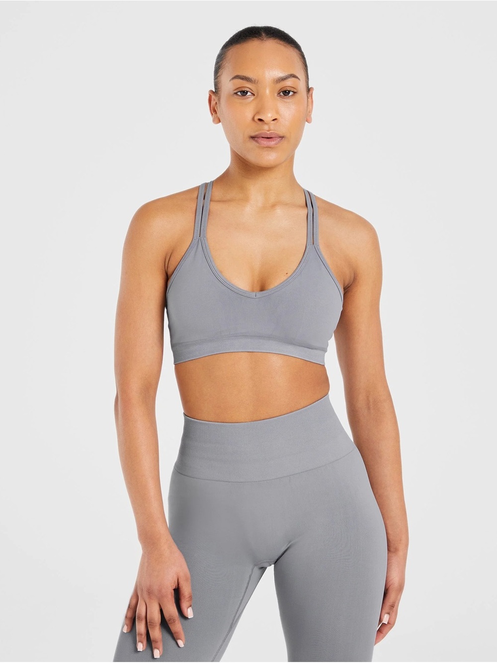 AYBL Power Seamless Grey Sports Bra & Leggings Set Size L